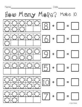 Common Core: How Many More Make 10? by Kinderlove and Learning | TpT