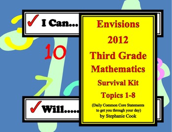 Preview of Envisions 2012  I Can I Will Statements for 3rd grade, Part I