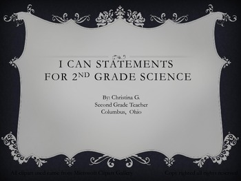 Preview of Common Core I Can Statement 2nd Grade Science