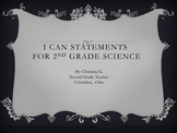 Common Core I Can Statement 2nd Grade Science