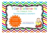 Common Core  I Can Statements - 2nd Grade Bundle Math and ELA