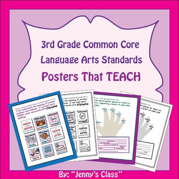 Preview of 3rd Grade Language Arts I Can Statements for the Common Core Standards