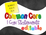 Common Core I Can Statements ELA K to 5 Bundle