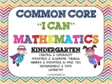 Common Core I Can Statements for Kindergarten Mathematics 