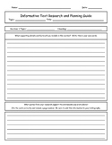 Common Core Informative Writing Research and Planning Grap