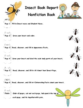 Preview of Common Core Insect Book Report