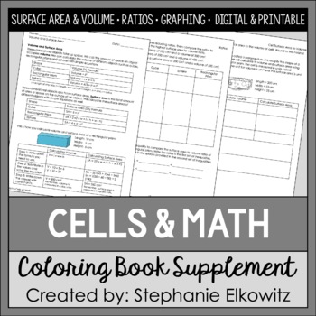 Preview of Studying Cells and Math | Volume, Surface Area & Ratios | Printable & Digital