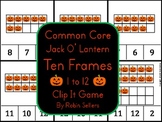 Common Core Jack O' Lantern Autumn Ten Frames 1 to 12 Clip