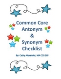 Common Core Kindergarten Antonyms and Synonyms