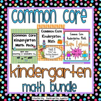 Preview of Common Core Kindergarten Math Bundle: Units 1-3