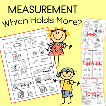 Preview of Measurement Worksheets Independent Work Packet for Kindergarten