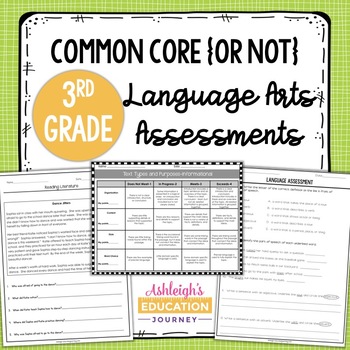 Preview of 3rd Grade Language Arts Assessments | Print and Digital