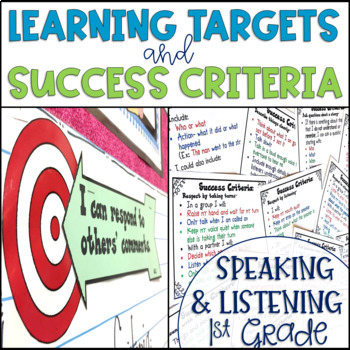 Preview of Common Core Learning Target and Success Criteria BUNDLE Speak & Listen 1st grade