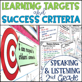 Preview of Common Core Learning Target and Success Criteria BUNDLE Speak & Listen 2nd grade