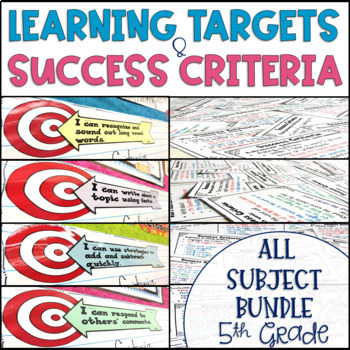Preview of Common Core Learning Target Success Criteria MEGA BUNDLE 5th Grade Objectives