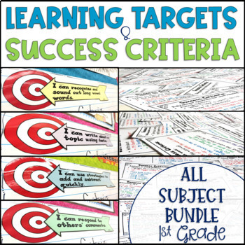 Preview of Common Core Learning Target Success Criteria MEGA BUNDLE 1st Grade Objectives