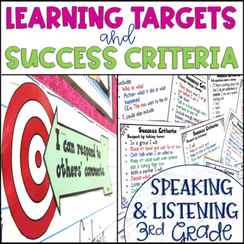 Preview of Common Core Learning Target and Success Criteria BUNDLE Speak & Listen 3rd grade
