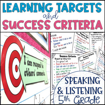 Preview of Common Core Learning Target and Success Criteria BUNDLE Speak & Listen 5th grade