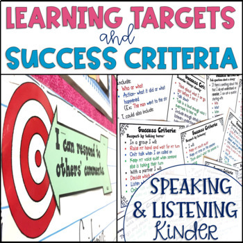 Preview of Common Core Learning Target and Success Criteria BUNDLE Speak & Listen Kinder