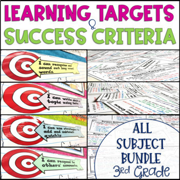 Preview of Common Core Learning Target Success Criteria MEGA BUNDLE 3rd Grade Objectives