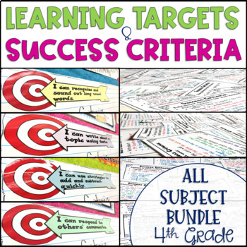 Preview of Common Core Learning Target Success Criteria MEGA BUNDLE 4th Grade Objectives