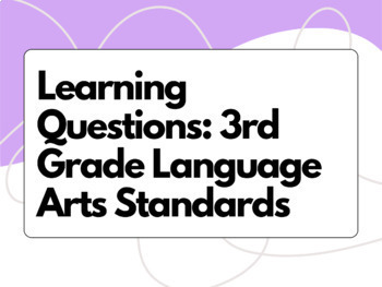 Preview of Common Core Learning Targets for 3rd Grade Language Arts: Essential Questions