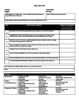 Preview of Lesson Plan Template / General / Common Core