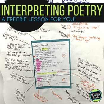 Preview of Poetry Lesson Freebie - Interpreting Poetry - Reading Comprehension