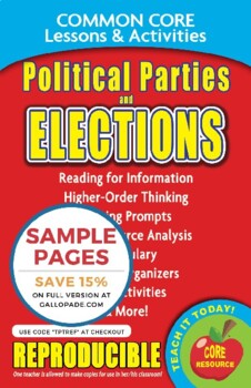 Preview of Common Core Lessons + Activities: Political Parties & Elections