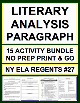 Preview of Literary Analysis & Paragraph: CCSS & NY Regents: Complete Guide (15 activities)