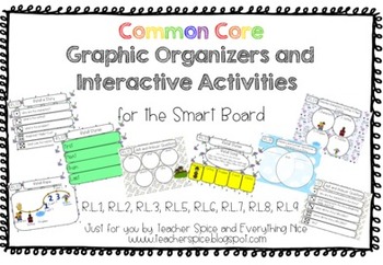 Preview of Common Core Literature Graphic Organizers and Activities {For the Smart Board}