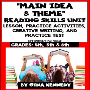 Preview of Main Idea Lesson, Reading Activities, Writing +Practice Test
