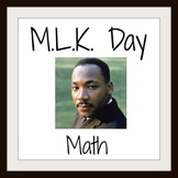 Common Core - Martin Luther King Day - MLK Day Math