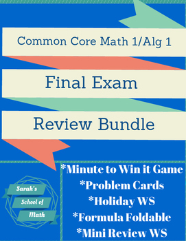 Preview of Common Core Math 1/Algebra 1 Final Exam Review Bundle (5 products!)