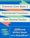 Common Core Math 1: Exponential Functions Unit Test Review