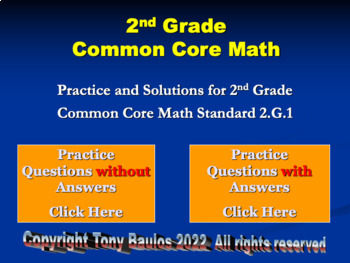 Preview of Common Core Math 2nd Grade 2.G.1 Practice