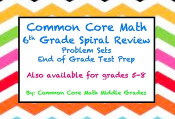 Common Core Math 6 Spiral Review Problem Sets by Common Core Math ...