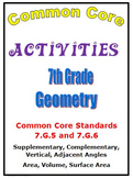 Common Core Math 7th Grade Geometry (7.G.5, 7.G.6) Angles,