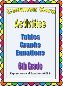 Preview of Common Core Math Activities 6th Grade (6.EE.9) Tables, Graphs, Equations