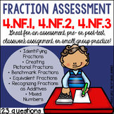 Common Core Math Assessment-- Fractions {4.NF.1, 4.NF.2 an