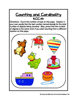 Common Core Math Assessment Task Cards: Grade K by Literacy and Math Ideas