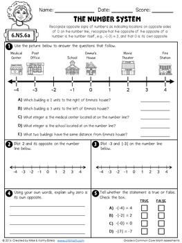 common core math assessments 6th grade by chilimath tpt