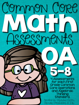 Preview of Common Core Math Assessments- First Grade OA (1.OA.5, 1.OA.6, 1.OA.7, 1.OA.8)