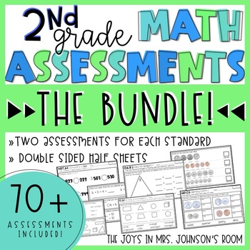 Preview of Common Core Math Assessments for Second Grade BUNDLE