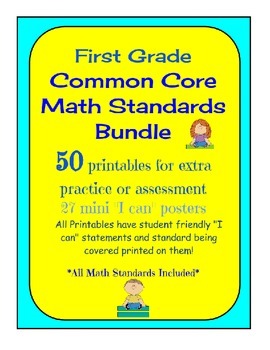 Preview of Common Core Math - Bundle of Practice Pages for First Grade *All Standards*