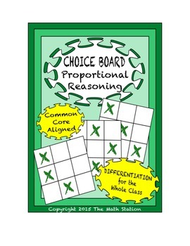 Preview of Common Core Math - CHOICE BOARD Proportional Relationships - 7th Grade