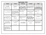 First Grade Common Core Math Calendars 2013 - 2014