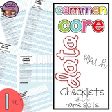 Common Core Math Data Checklist {1st Grade}