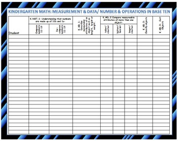 Common Core Math Data Editable Tracking Sheets by Classy Kinders