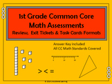 1st Grade Common Core Assessment Math Review, Task Cards &